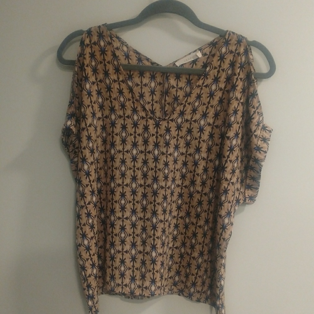 Lush Cold Shoulder Tribal Print Top